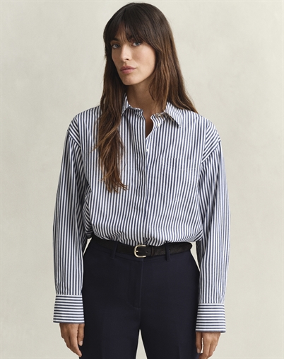 Gant - Stripe Skjorte - Rich Navy